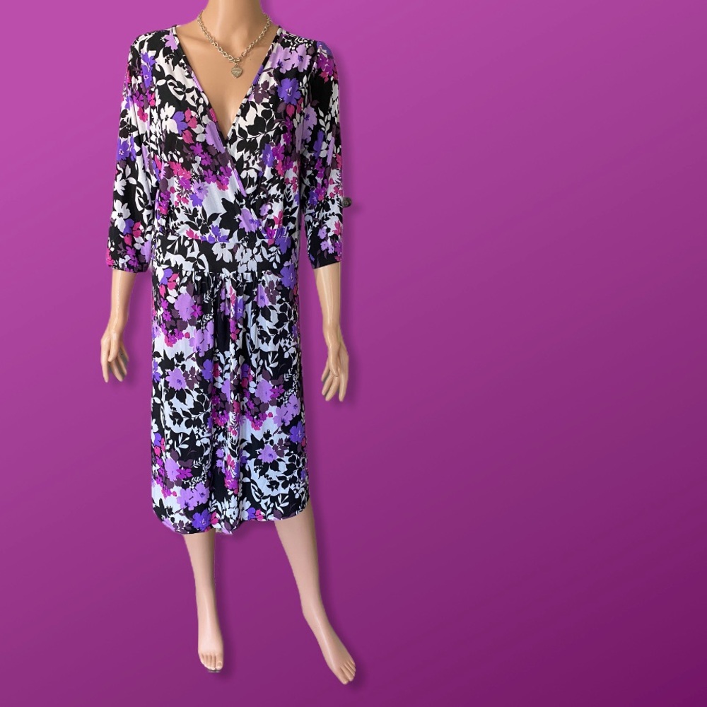 BLUE MYTH wrap style dress new womens Large
